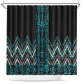 Paua Shell Aotearoa Mangopare Kowhaiwhai and Niho Taniwha Shower Curtain Maori New Zealand