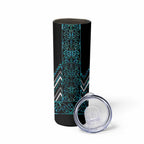 Paua Shell Aotearoa Mangopare Kowhaiwhai and Niho Taniwha Skinny Tumbler Maori New Zealand