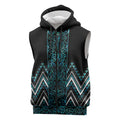 Paua Shell Aotearoa Mangopare Kowhaiwhai Niho Taniwha Sleeveless Zip Hoodie Maori New Zealand LT14