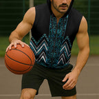 Paua Shell Aotearoa Mangopare Kowhaiwhai Niho Taniwha Sleeveless Zip Hoodie Maori New Zealand LT14