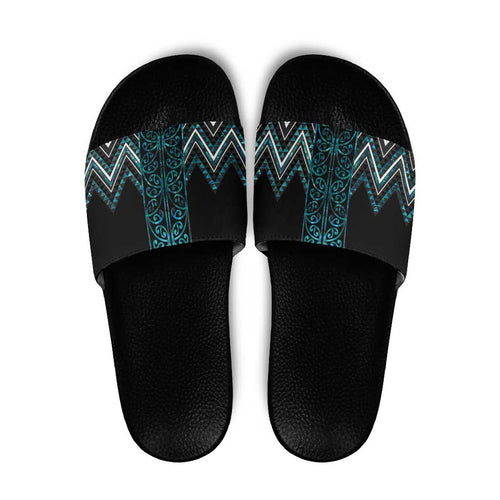 Paua Shell Aotearoa Mangopare Kowhaiwhai Niho Taniwha Slide Sandals Maori New Zealand - Aussie Hoodie