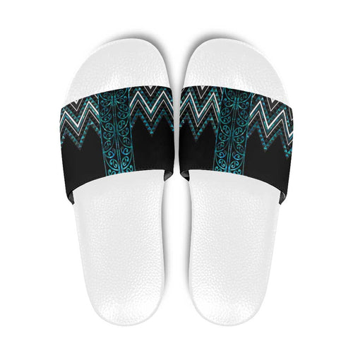 Paua Shell Aotearoa Mangopare Kowhaiwhai Niho Taniwha Slide Sandals Maori New Zealand - Aussie Hoodie