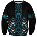 Paua Shell Aotearoa Mangopare Kowhaiwhai and Niho Taniwha Sweatshirt Maori New Zealand