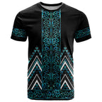 Paua Shell Aotearoa Mangopare Kowhaiwhai and Niho Taniwha T Shirt Maori New Zealand