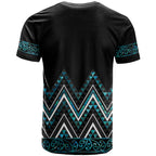 Paua Shell Aotearoa Mangopare Kowhaiwhai and Niho Taniwha T Shirt Maori New Zealand