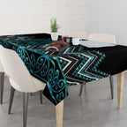 Paua Shell Aotearoa Mangopare Kowhaiwhai and Niho Taniwha Tablecloth Maori New Zealand