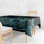 Paua Shell Aotearoa Mangopare Kowhaiwhai and Niho Taniwha Tablecloth Maori New Zealand