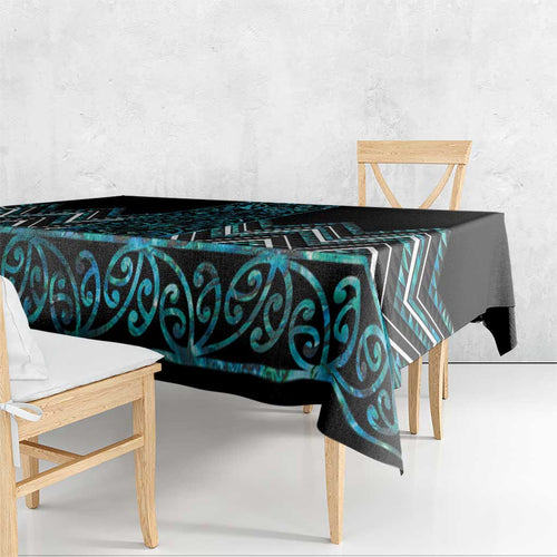 Paua Shell Aotearoa Mangopare Kowhaiwhai and Niho Taniwha Tablecloth Maori New Zealand