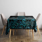 Paua Shell Aotearoa Mangopare Kowhaiwhai and Niho Taniwha Tablecloth Maori New Zealand