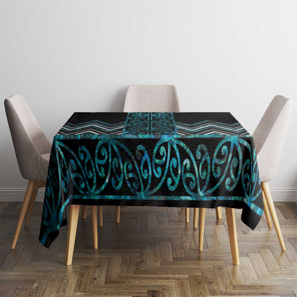 Paua Shell Aotearoa Mangopare Kowhaiwhai and Niho Taniwha Tablecloth Maori New Zealand
