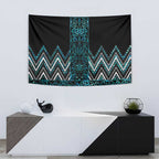 Paua Shell Aotearoa Mangopare Kowhaiwhai and Niho Taniwha Tapestry Maori New Zealand