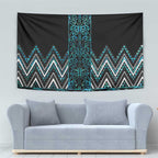Paua Shell Aotearoa Mangopare Kowhaiwhai and Niho Taniwha Tapestry Maori New Zealand