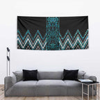 Paua Shell Aotearoa Mangopare Kowhaiwhai and Niho Taniwha Tapestry Maori New Zealand