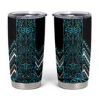 Paua Shell Aotearoa Mangopare Kowhaiwhai and Niho Taniwha Tumbler Cup Maori New Zealand