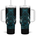 Paua Shell Aotearoa Mangopare Kowhaiwhai and Niho Taniwha Tumbler With Handle Maori New Zealand