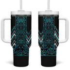 Paua Shell Aotearoa Mangopare Kowhaiwhai and Niho Taniwha Tumbler With Handle Maori New Zealand