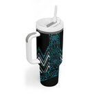 Paua Shell Aotearoa Mangopare Kowhaiwhai and Niho Taniwha Tumbler With Handle Maori New Zealand