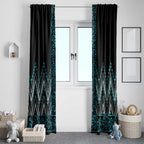 Paua Shell Aotearoa Mangopare Kowhaiwhai and Niho Taniwha Window Curtain Maori New Zealand