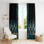 Paua Shell Aotearoa Mangopare Kowhaiwhai and Niho Taniwha Window Curtain Maori New Zealand