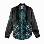 Paua Shell Aotearoa Mangopare Kowhaiwhai and Niho Taniwha Women Casual Shirt Maori New Zealand