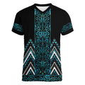 Paua Shell Aotearoa Mangopare Kowhaiwhai and Niho Taniwha Women V-Neck T-Shirt Maori New Zealand