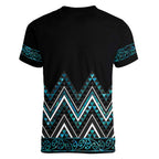 Paua Shell Aotearoa Mangopare Kowhaiwhai and Niho Taniwha Women V-Neck T-Shirt Maori New Zealand