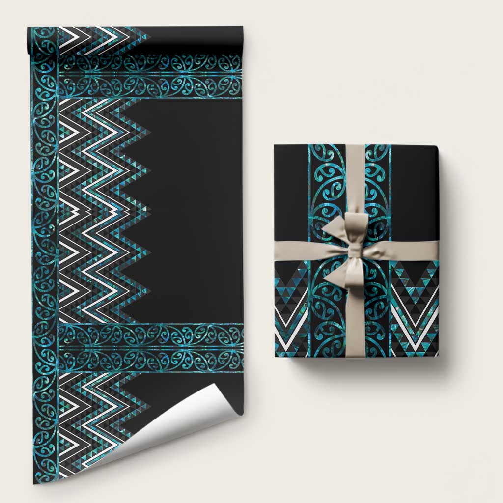 Paua Shell Aotearoa Mangopare Kowhaiwhai and Niho Taniwha Wrapping Paper Maori New Zealand - Aussie Hoodie