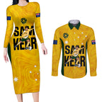australia-soccer-couples-matching-long-sleeve-bodycon-dress-and-long-sleeve-button-shirts-sam-kerr-matildas-proud-2023-world-cup-yellow