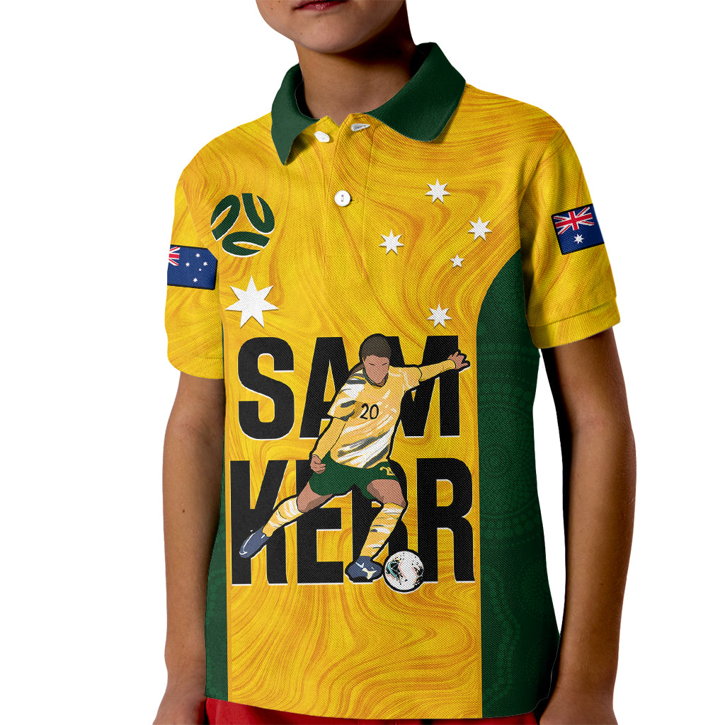 australia-soccer-kid-polo-shirt-sam-kerr-matildas-proud-2023-world-cup-yellow