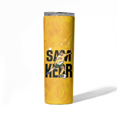 Australia Soccer Skinny Tumbler Sam Kerr Matildas Proud Yellow