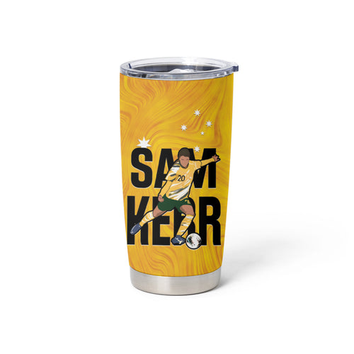 Australia Soccer Tumbler Cup Sam Kerr Matildas Proud Yellow