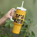 Australia Soccer Tumbler With Handle Sam Kerr Matildas Proud Yellow