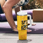 Australia Soccer Tumbler With Handle Sam Kerr Matildas Proud Yellow