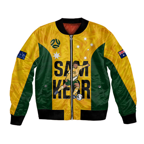 custom-australia-soccer-bomber-jacket-sam-kerr-matildas-proud-2023-world-cup-yellow