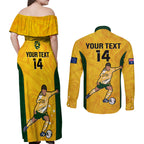 custom-australia-soccer-couples-matching-off-shoulder-maxi-dress-and-long-sleeve-button-shirts-sam-kerr-matildas-proud-2023-world-cup-yellow