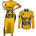 custom-australia-soccer-couples-matching-short-sleeve-bodycon-dress-and-long-sleeve-button-shirts-sam-kerr-matildas-proud-2023-world-cup-yellow