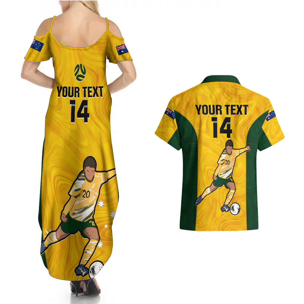 custom-australia-soccer-couples-matching-summer-maxi-dress-and-hawaiian-shirt-sam-kerr-matildas-proud-2023-world-cup-yellow