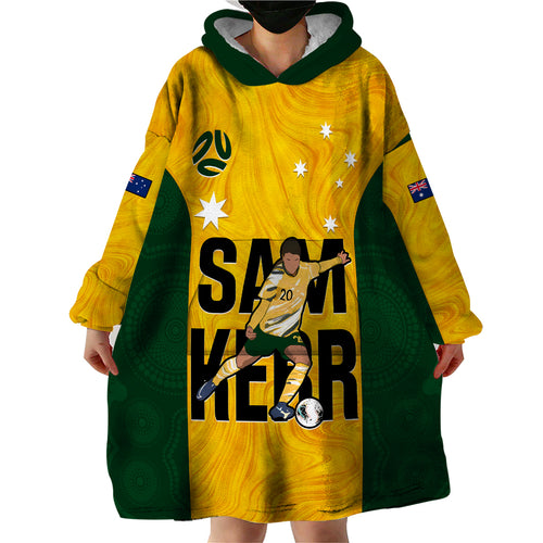 custom-australia-soccer-wearable-blanket-hoodie-sam-kerr-matildas-proud-2023-world-cup-yellow