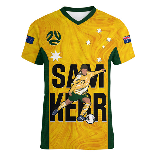 custom-australia-soccer-women-v-neck-t-shirt-sam-kerr-matildas-proud-2023-world-cup-yellow