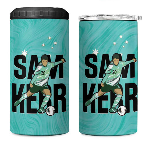 Australia Soccer 4 in 1 Can Cooler Tumbler Sam Kerr Matildas Proud Turquoise