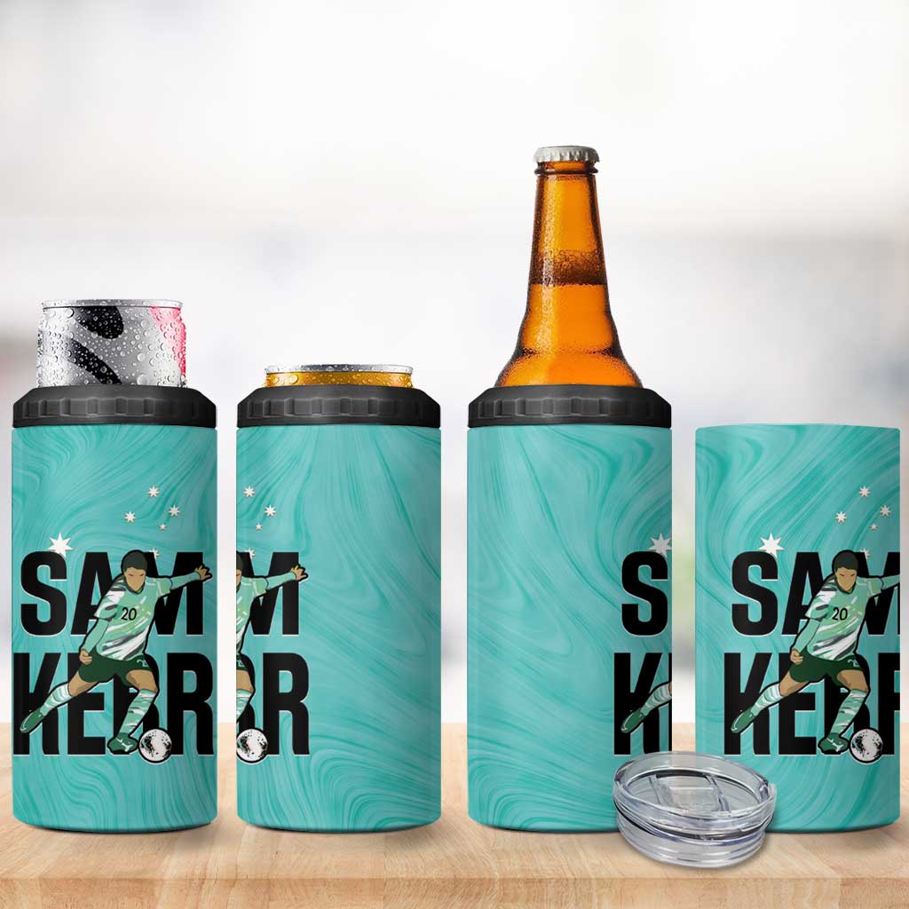 Australia Soccer 4 in 1 Can Cooler Tumbler Sam Kerr Matildas Proud Turquoise