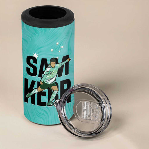 Australia Soccer 4 in 1 Can Cooler Tumbler Sam Kerr Matildas Proud Turquoise