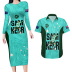 australia-soccer-couples-matching-long-sleeve-bodycon-dress-and-hawaiian-shirt-sam-kerr-matildas-proud-2023-world-cup-turquoise