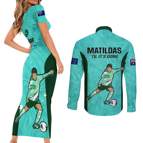 australia-soccer-couples-matching-short-sleeve-bodycon-dress-and-long-sleeve-button-shirts-sam-kerr-matildas-proud-2023-world-cup-turquoise