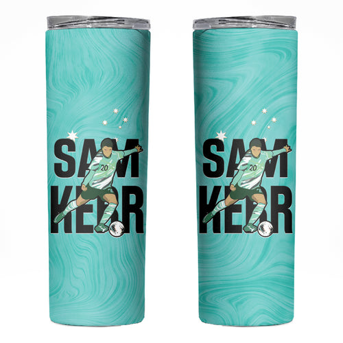 Australia Soccer Skinny Tumbler Sam Kerr Matildas Proud Turquoise