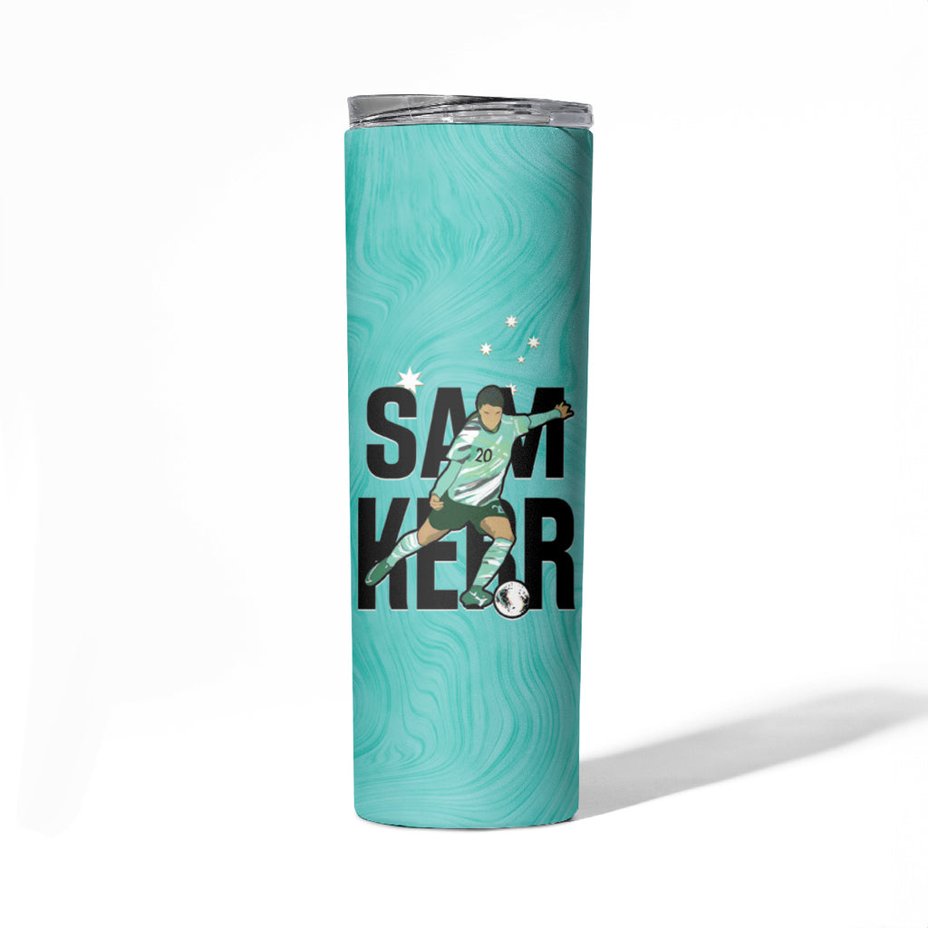 Australia Soccer Skinny Tumbler Sam Kerr Matildas Proud Turquoise