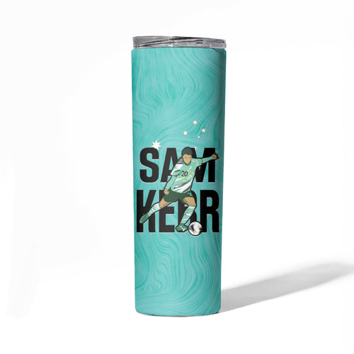 Australia Soccer Skinny Tumbler Sam Kerr Matildas Proud Turquoise