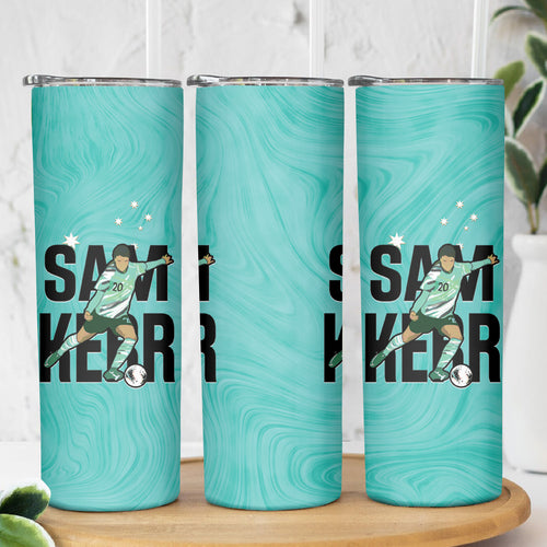 Australia Soccer Skinny Tumbler Sam Kerr Matildas Proud Turquoise