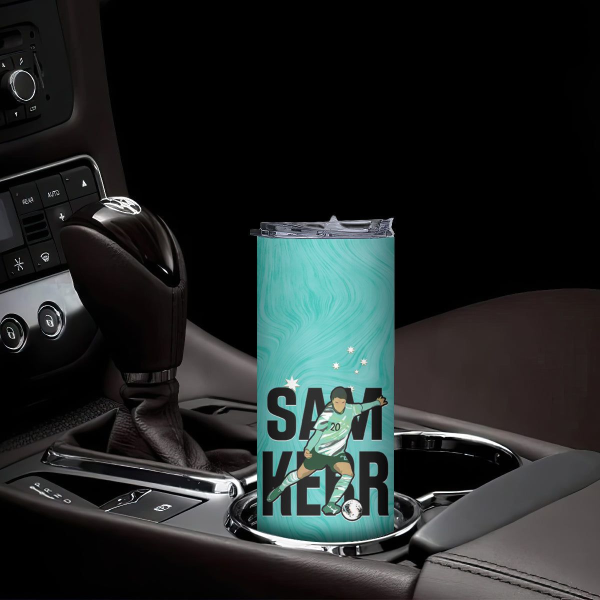 Australia Soccer Skinny Tumbler Sam Kerr Matildas Proud Turquoise