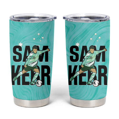 Australia Soccer Tumbler Cup Sam Kerr Matildas Proud Turquoise